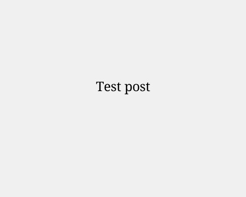 Test post