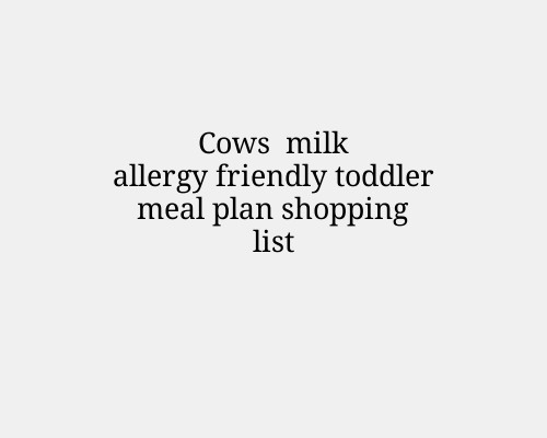 Cows  milk allergy friendly toddler meal plan shopping list