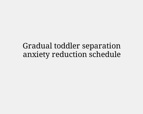 Gradual toddler separation anxiety reduction schedule