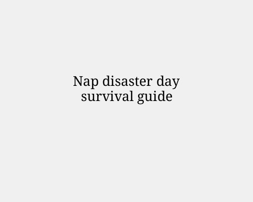 Nap disaster day survival guide