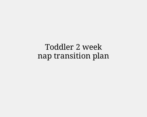 Toddler 2 week nap transition plan