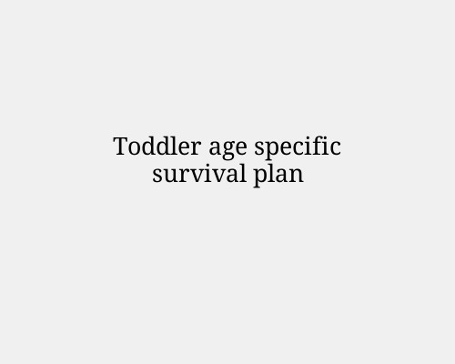 Toddler age specific survival plan